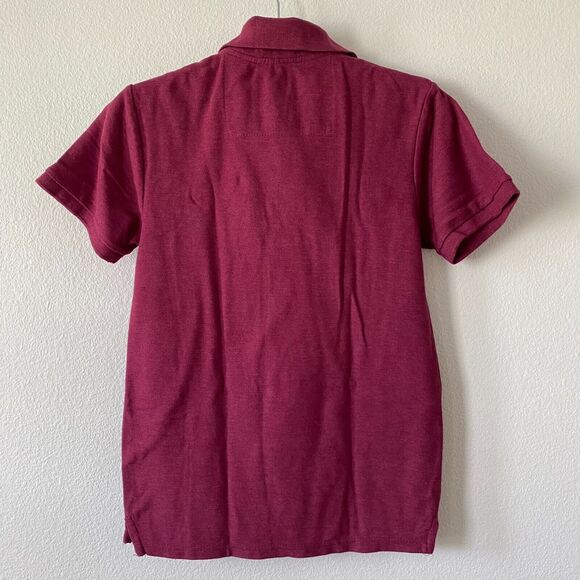 Rugby University Polo Shirt Size S Burgundy Short Sleeve Unisex Cotton Blend - Picture 2 of 10